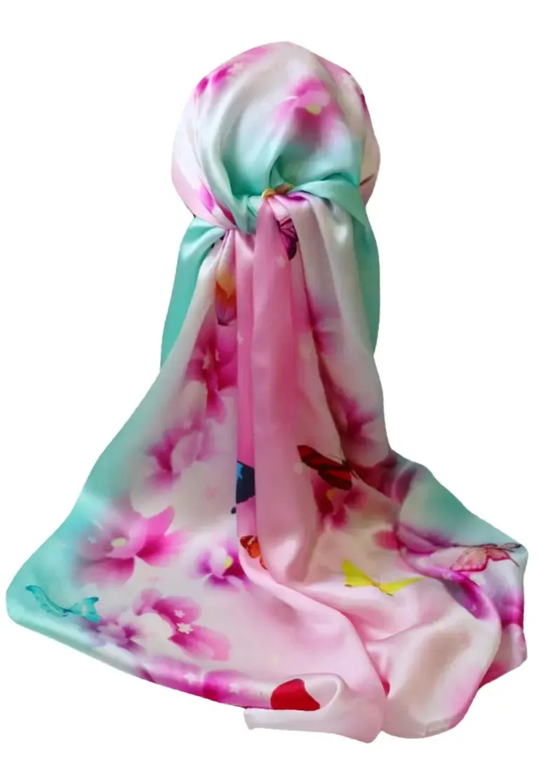 100% Pure Mulberry Silk Rectangular Headscarves