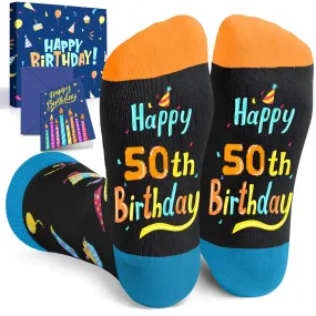 50th Birthday Gifts Ideas Socks - Gifts for Guys in Their 50s, 50th Birthday Socks for Men Women, 50 Year Old Gifts for Man Woman