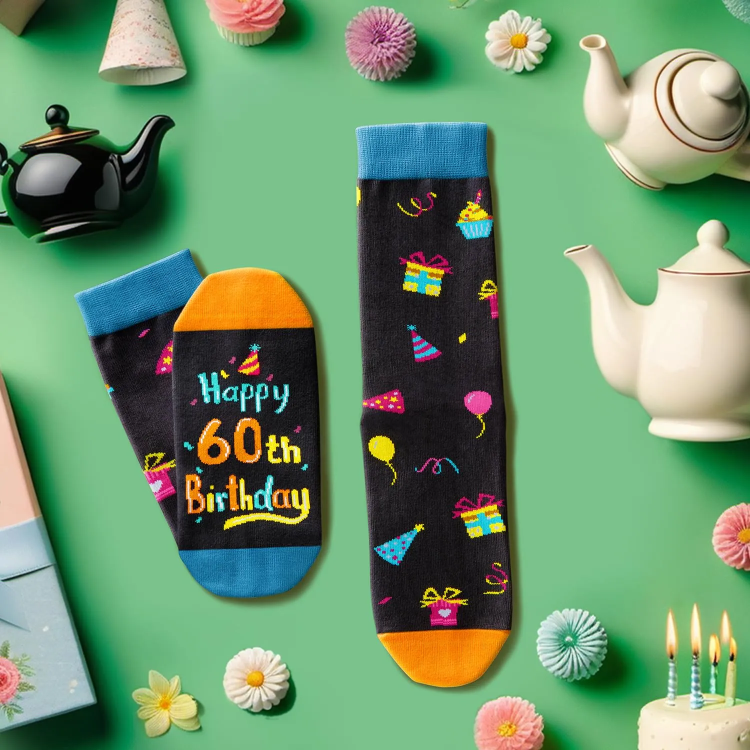 60th Birthday Gifts Ideas Socks - Gifts for Guys in Their 60s, 60th Birthday Socks for Men Women, 60 Year Old Gifts for Man Woman