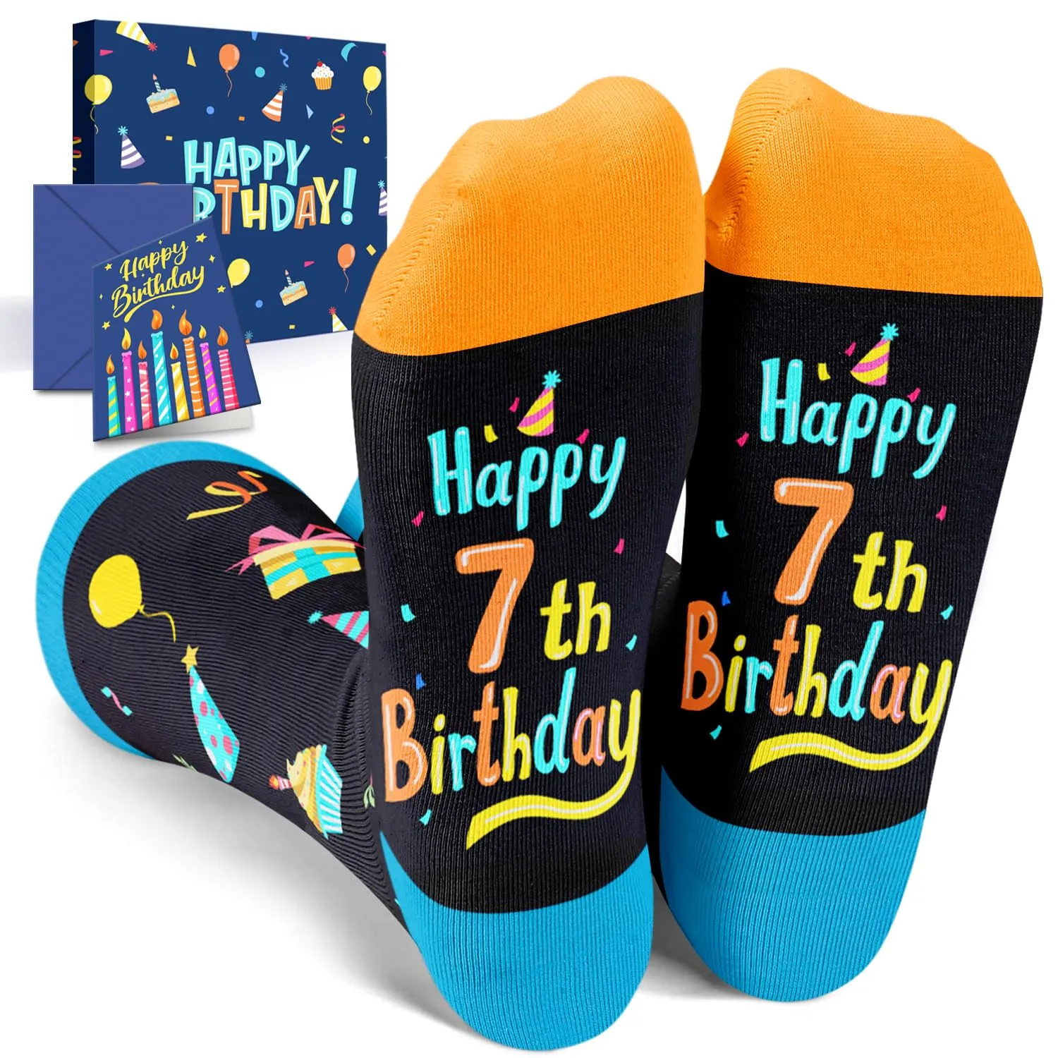 7th Birthday Gifts Socks Ideas - Seven Year Old Gifts for Kids, Presents for 7 Year Olds, Gifts for Boys Girls Age 7