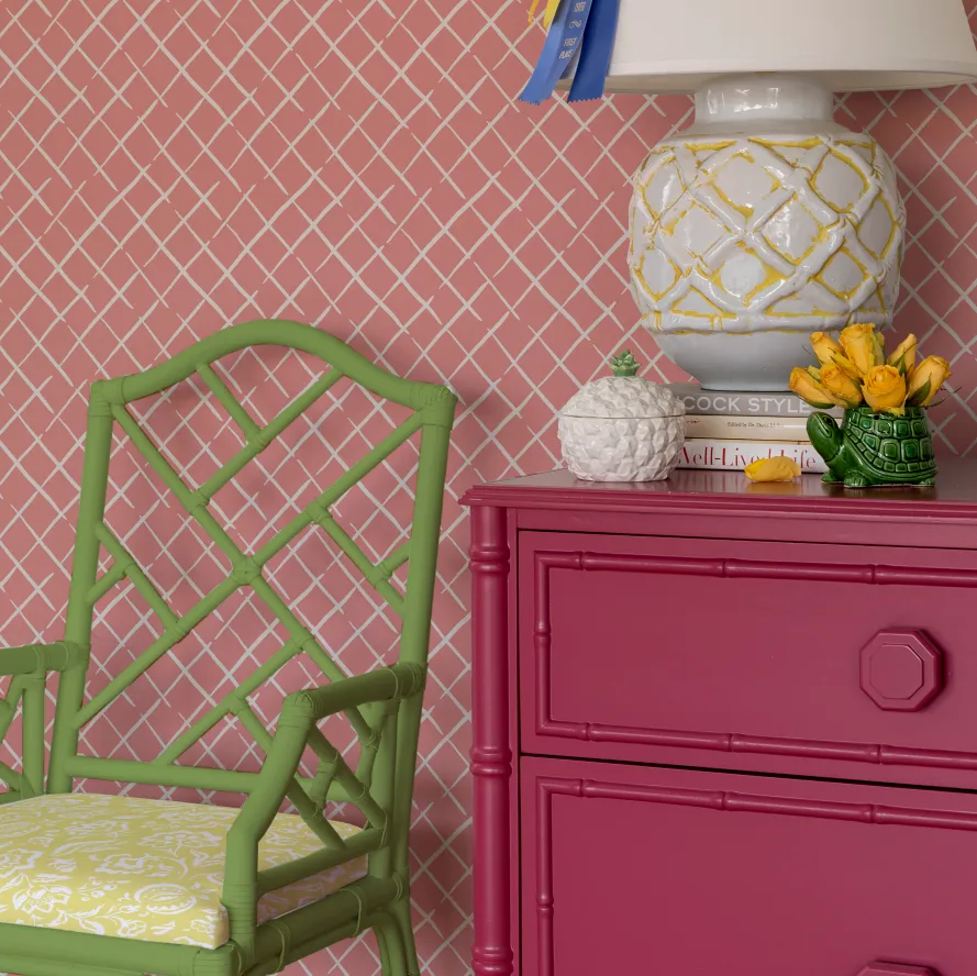 Bahama Court Southampton Pink Wallpaper