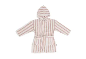 Bathrobe 1-2 year Stripe Terry - Wild Rose - GOTS