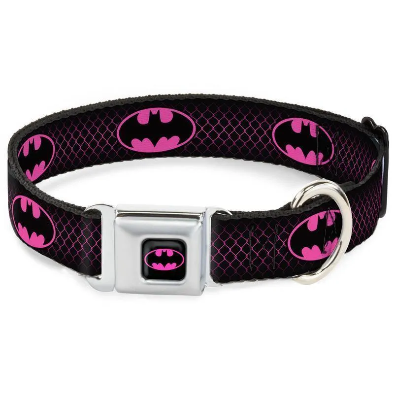 Buckle-Down Batman Shield Pink - Collar/Leash