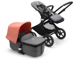 Bugaboo Fox3 Complete Stroller Bundle - Black / Grey Melange / Sunrise Red