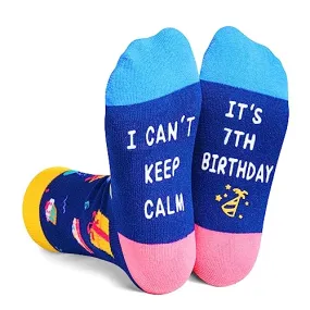 Crazy Funny Birthday Socks for Kids, Top Best Cool Birthday Gifts for 7 Year Old Boys Girls, 7 Year Old 7 Yr Old Girl Boy Gift Ideas