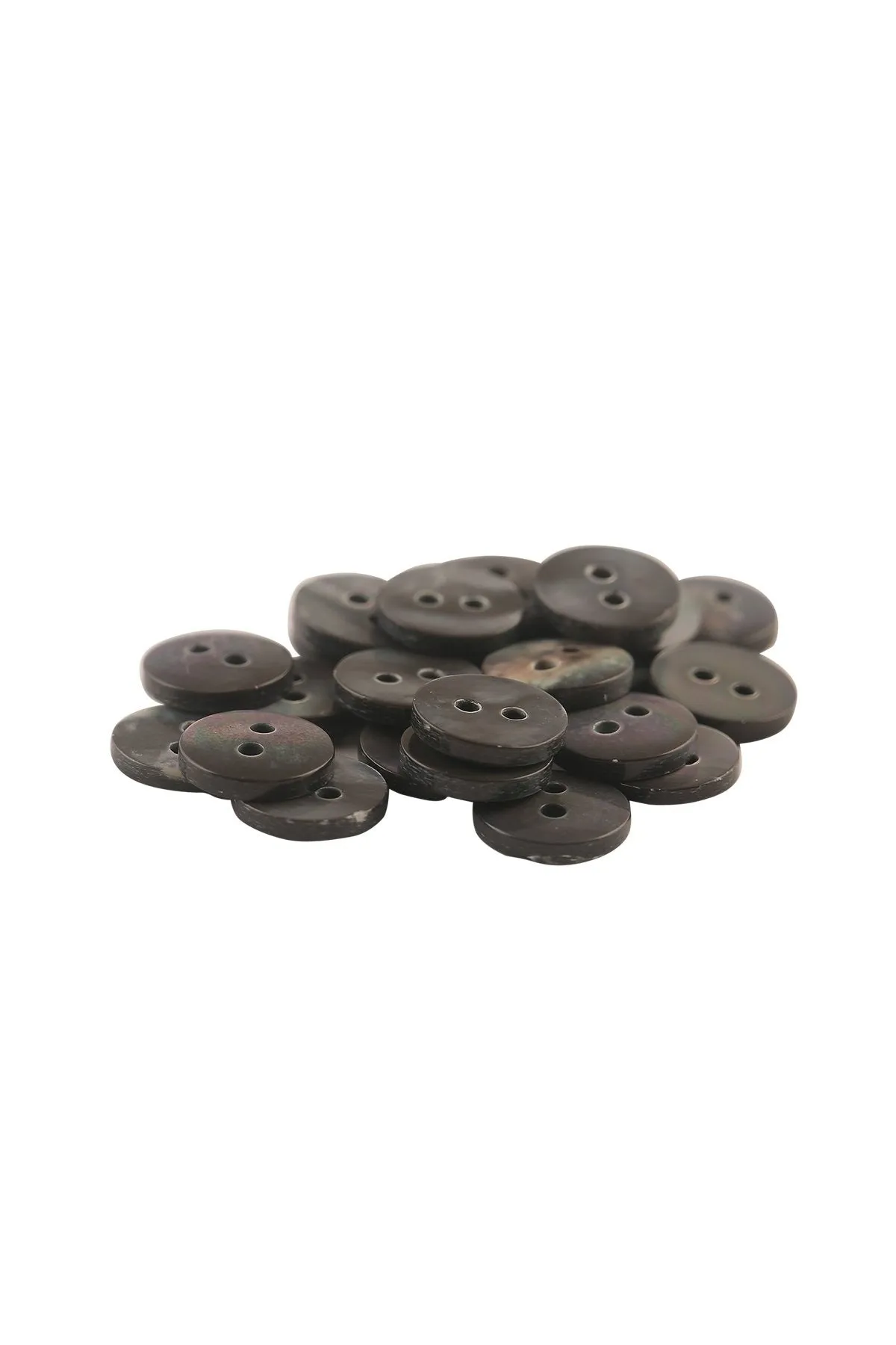 Dark Grey Round Shape 2-Hole Shirt Button