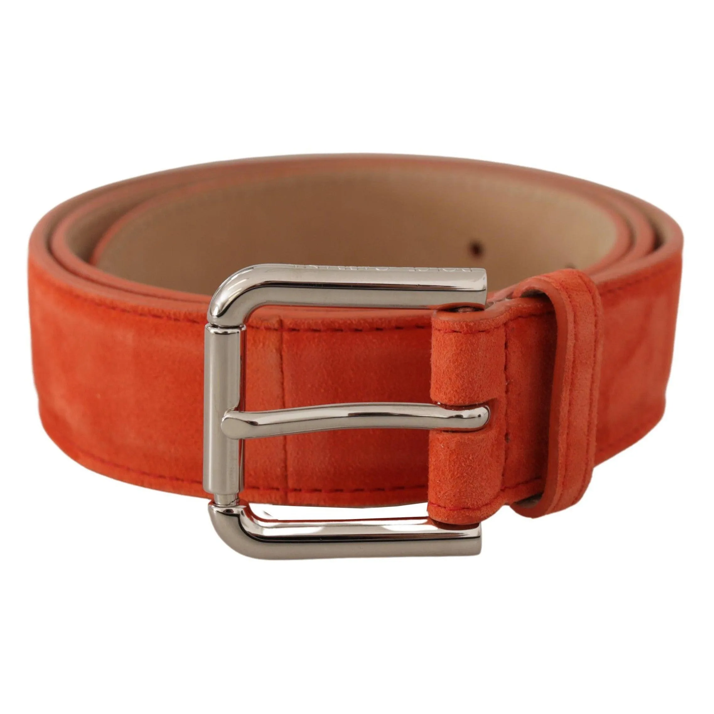 Dolce & Gabbana Elegant Suede Leather Belt in Vibrant Orange