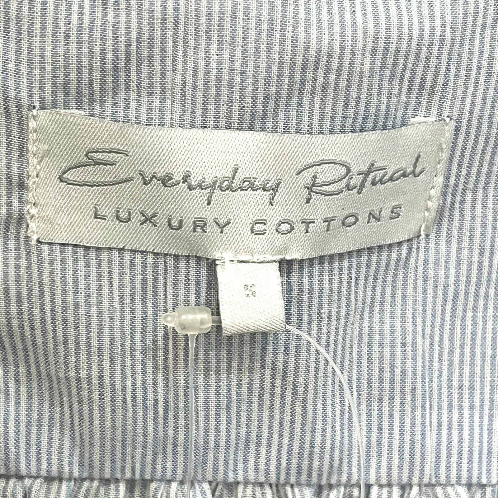 Everyday Ritual Luxury Cotton Blue White Striped Shirt Top Size Small NEW $200