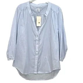 Everyday Ritual Luxury Cotton Blue White Striped Shirt Top Size Small NEW $200