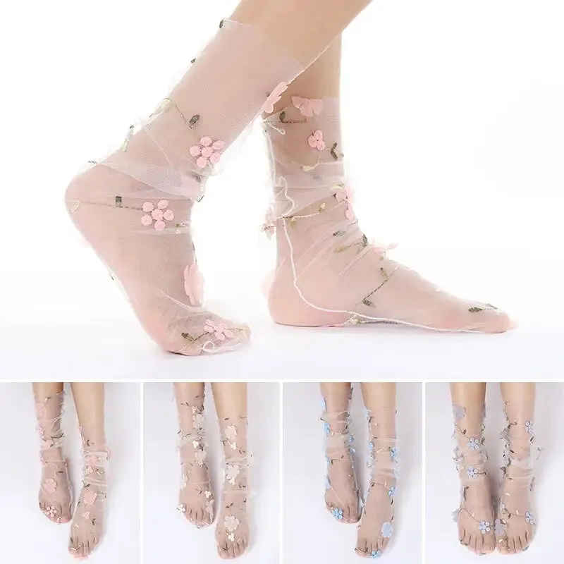 Floral Lace Mesh Socks