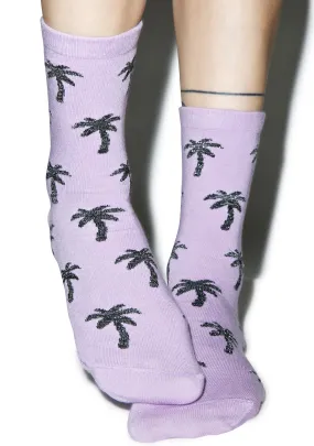 Glitter Palms Socks