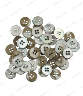 Glossy & Shiny Pearlescent Light Grey Shirt 4-Hole Buttons