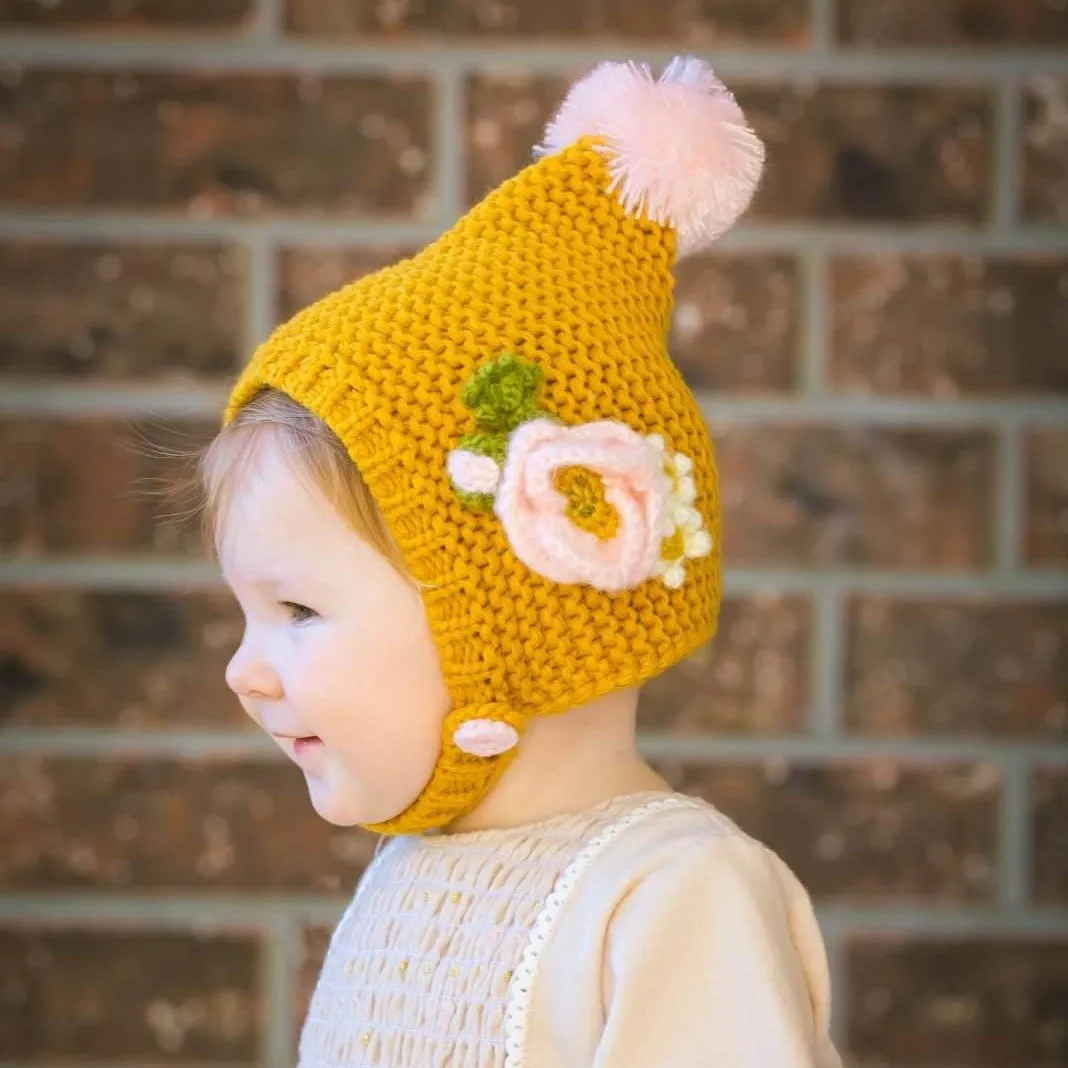 Gold Poppy Knit Bonnet