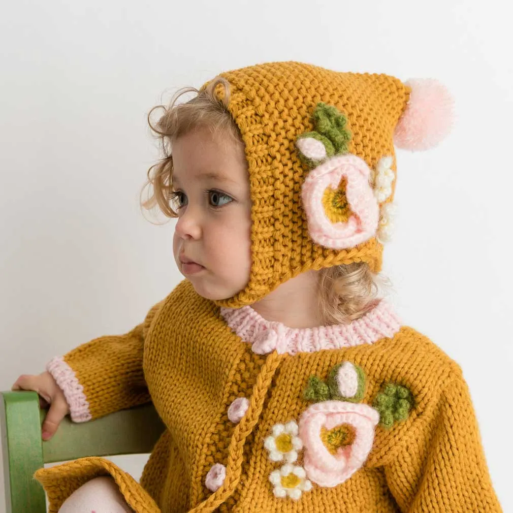 Gold Poppy Knit Bonnet