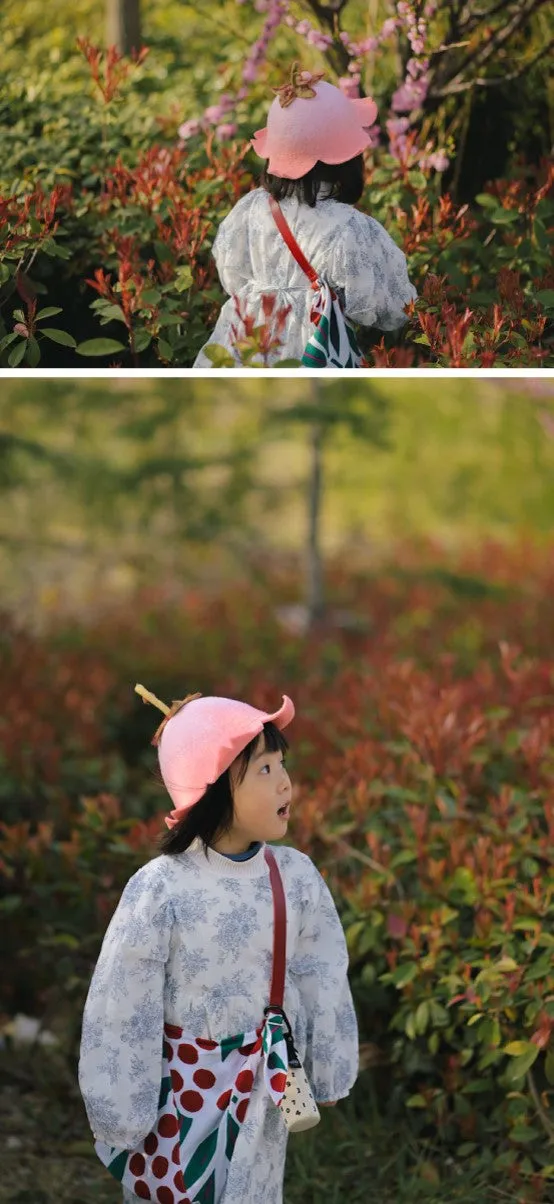 Handmade Cherry Blossom Peach Pink Fairy Flower Cute Wool Hat