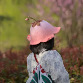 Handmade Cherry Blossom Peach Pink Fairy Flower Cute Wool Hat