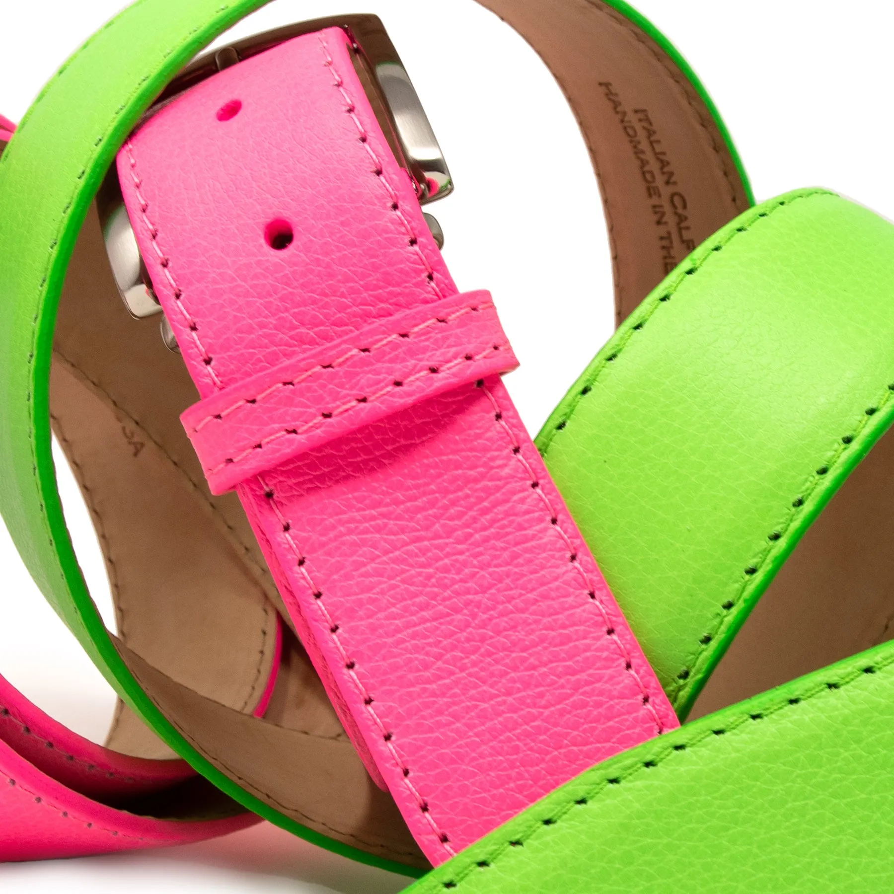 Italian Full Grain Leather - Neon Lime