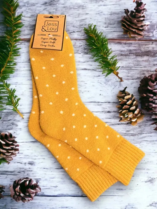 Jess and Lou Delightful Dots Ribbed Cosy Socks