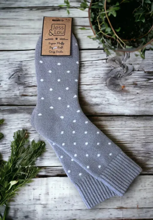 Jess and Lou Delightful Dots Ribbed Cosy Socks