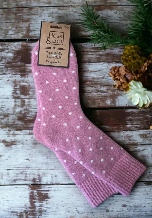 Jess and Lou Delightful Dots Ribbed Cosy Socks