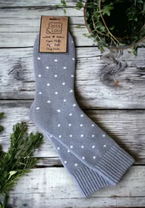 Jess and Lou Delightful Dots Ribbed Cosy Socks