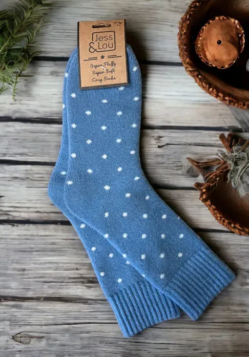 Jess and Lou Delightful Dots Ribbed Cosy Socks