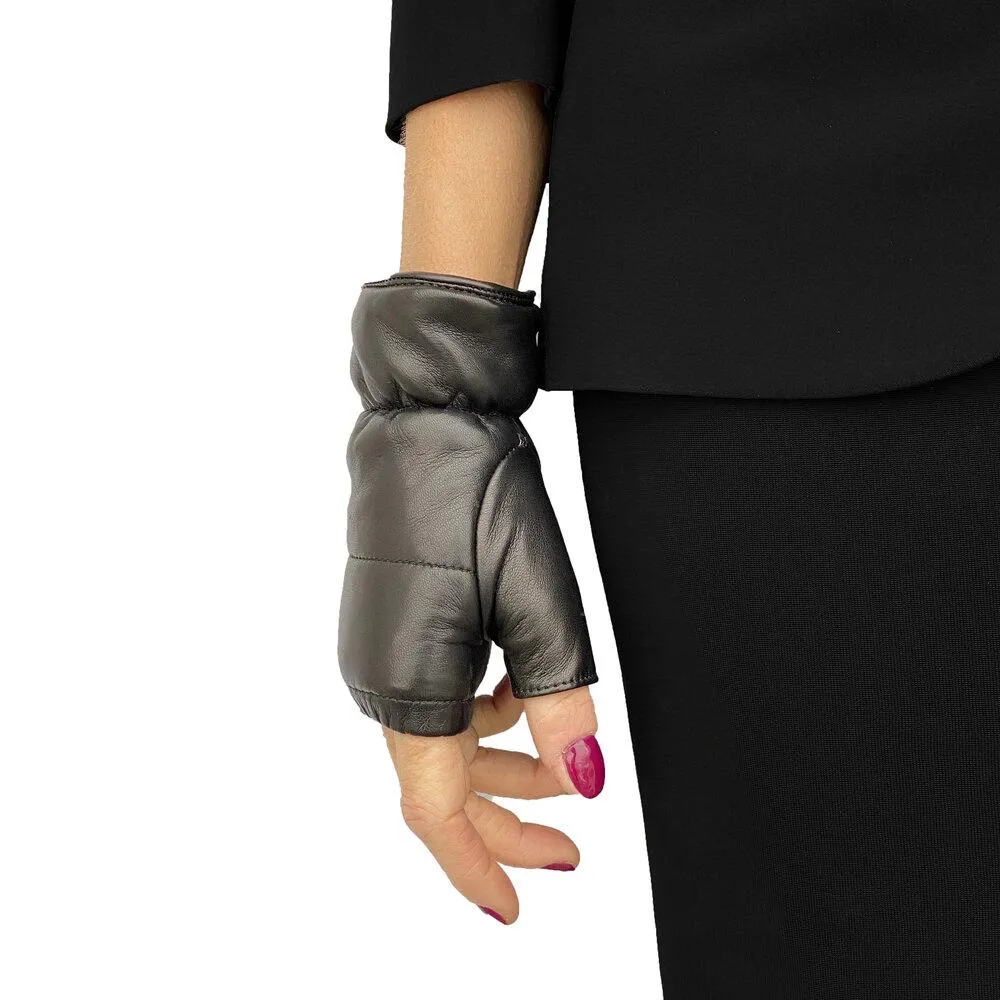 Lara Cuff - Women's Fleece-Lined Fingerless Leather Gloves