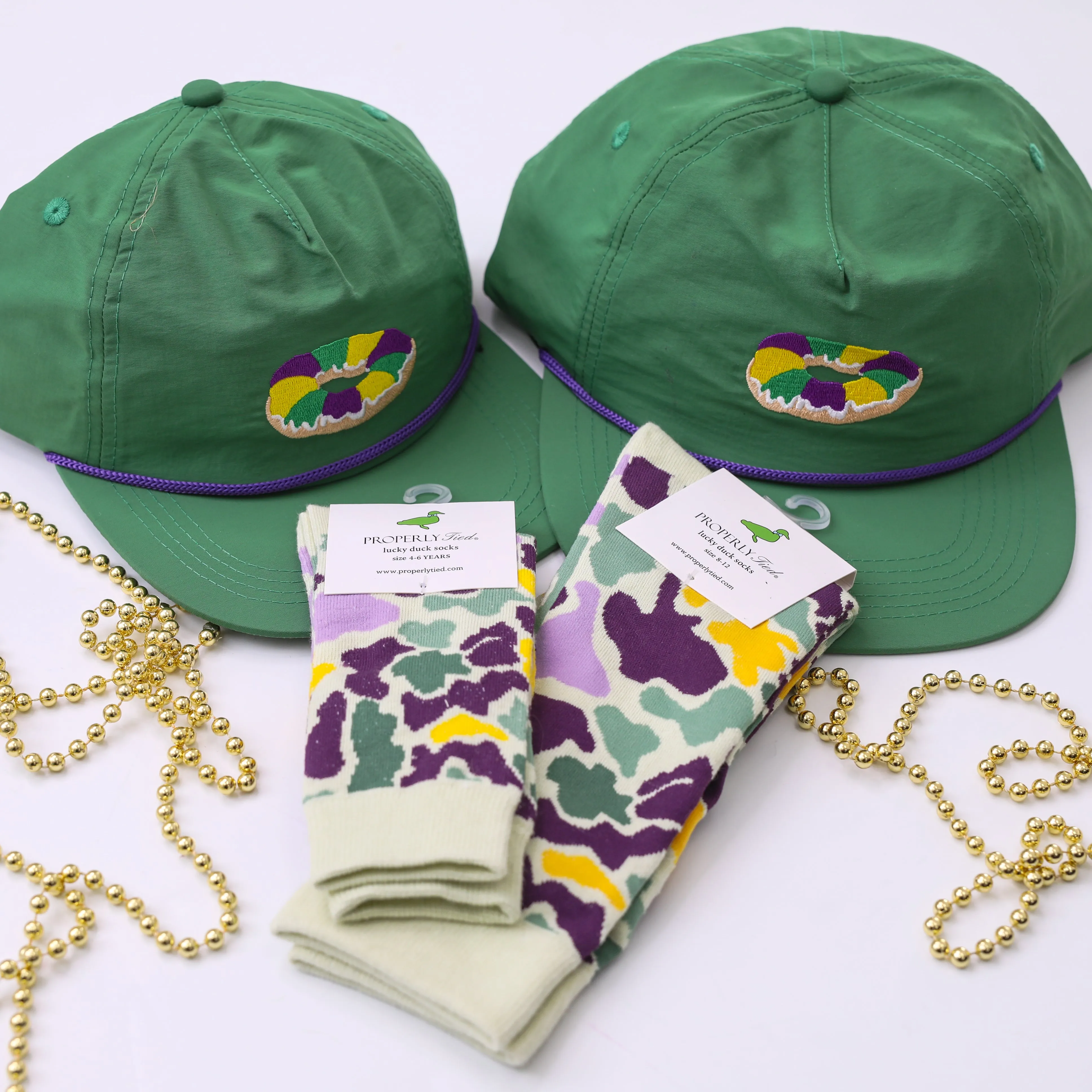 Lucky Duck Socks Mardi Gras Camo