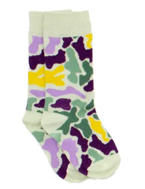 Lucky Duck Socks Mardi Gras Camo