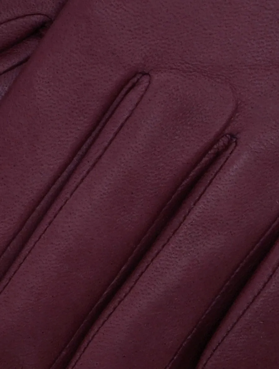 Marsala Aubergine Leather Gloves