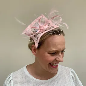 Max and Ellie HF1 Small Fascinator on Headband in Pinks