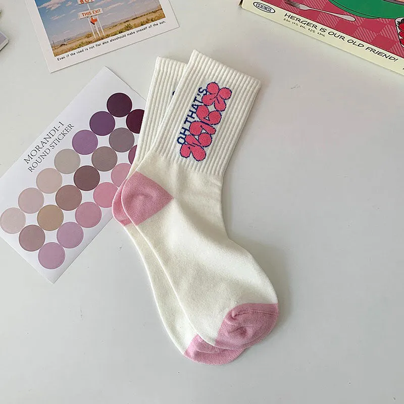 Naturally Sweet Pink Aesthetic Socks