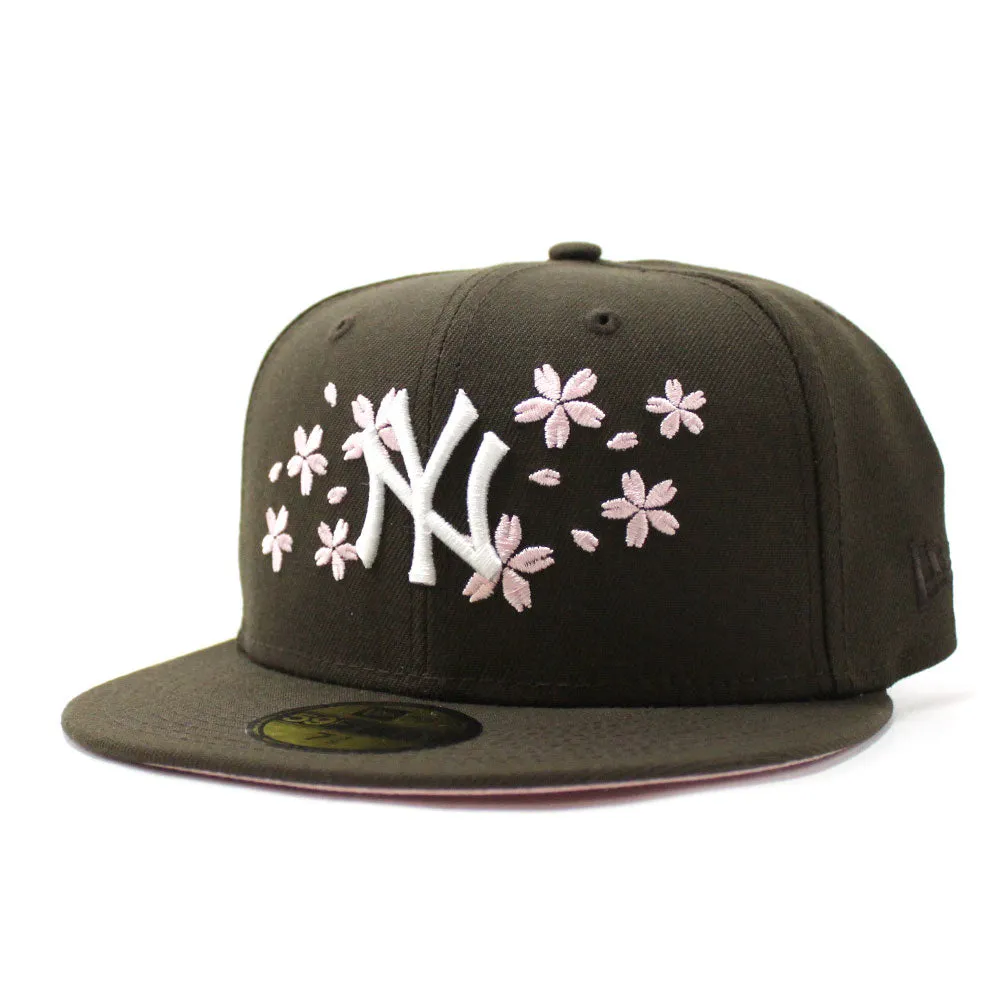 New York Yankees Cherry Blossom New Era 59Fifty Fitted Hat (Walnut Pink Under Brim)