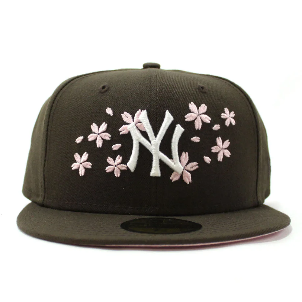 New York Yankees Cherry Blossom New Era 59Fifty Fitted Hat (Walnut Pink Under Brim)