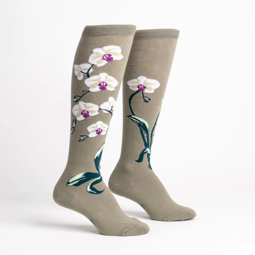 Orchids Women's Knee High Socks