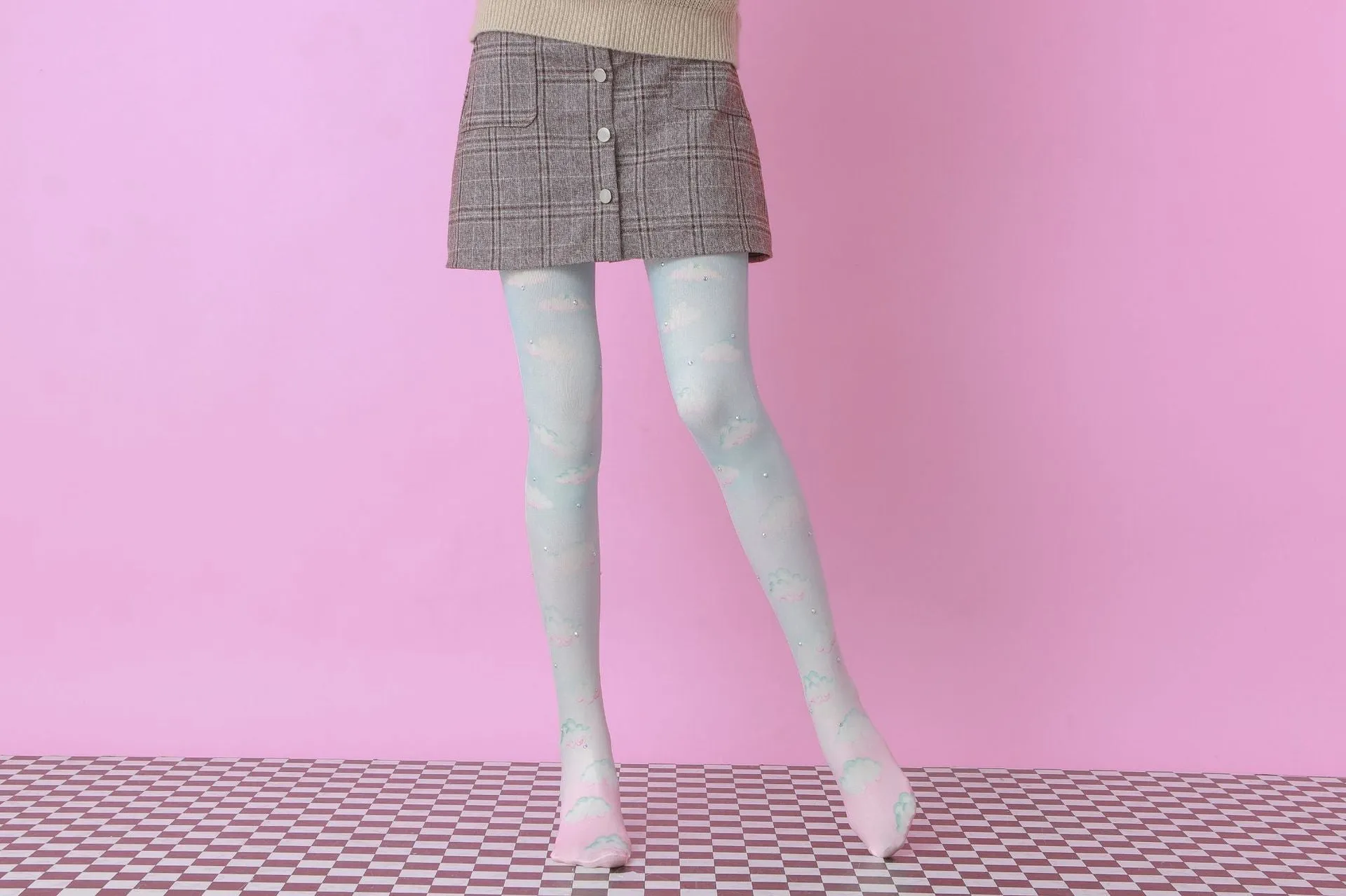 Pastel Bling Harajuku Thigh High Tights