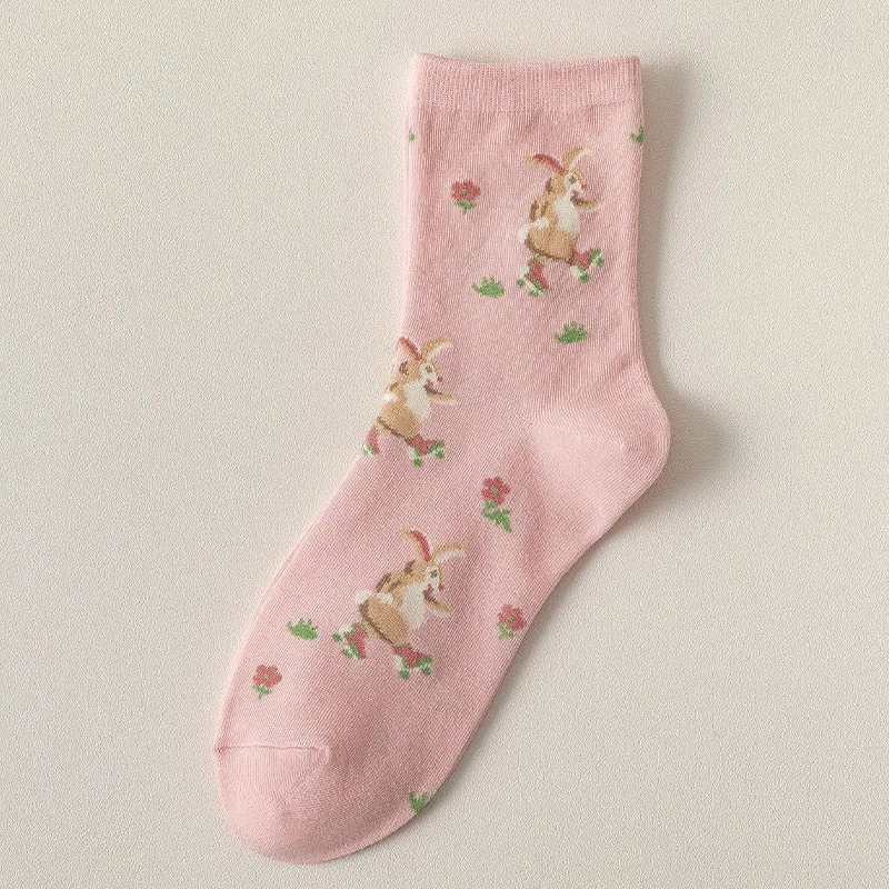 Pink Floral Socks