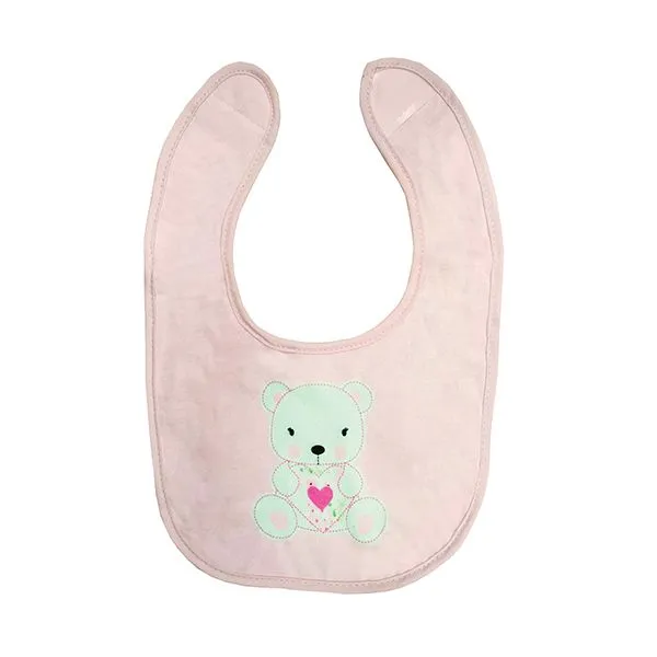 Pink Teddy Bear 5 Piece Bib & Sock Set