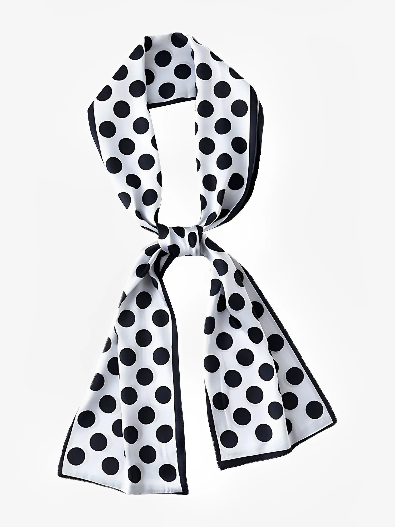 Polka Dot Print Headband Long Silky Scarf