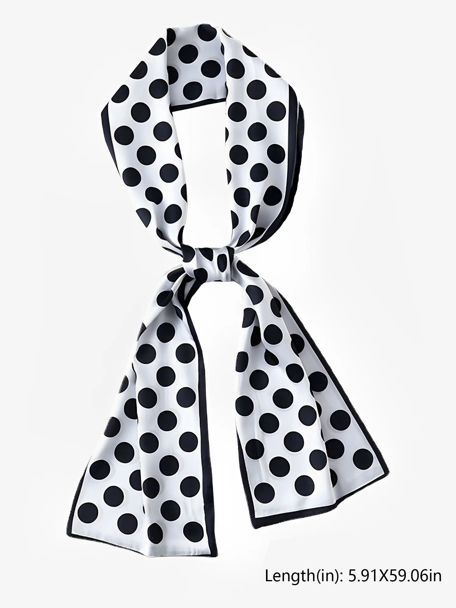 Polka Dot Print Headband Long Silky Scarf