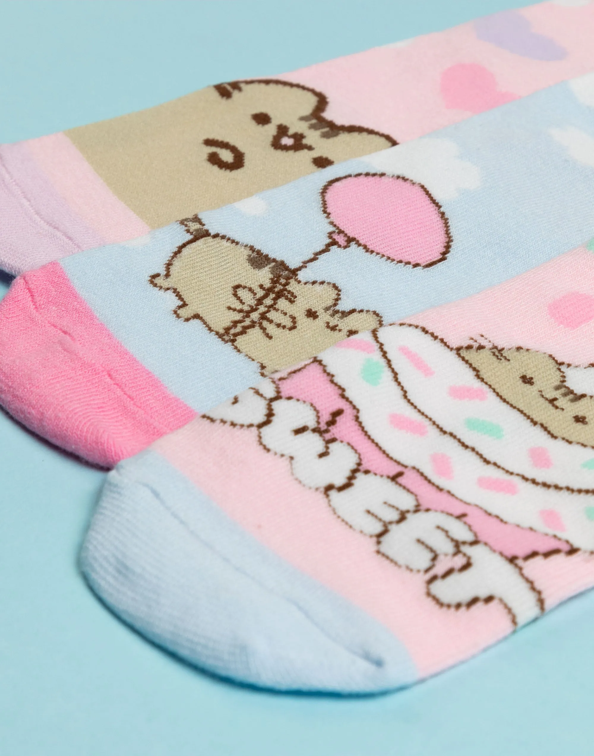 Pusheen Sweet Pizza Party Girls Multicoloured Calf Socks Set of 5