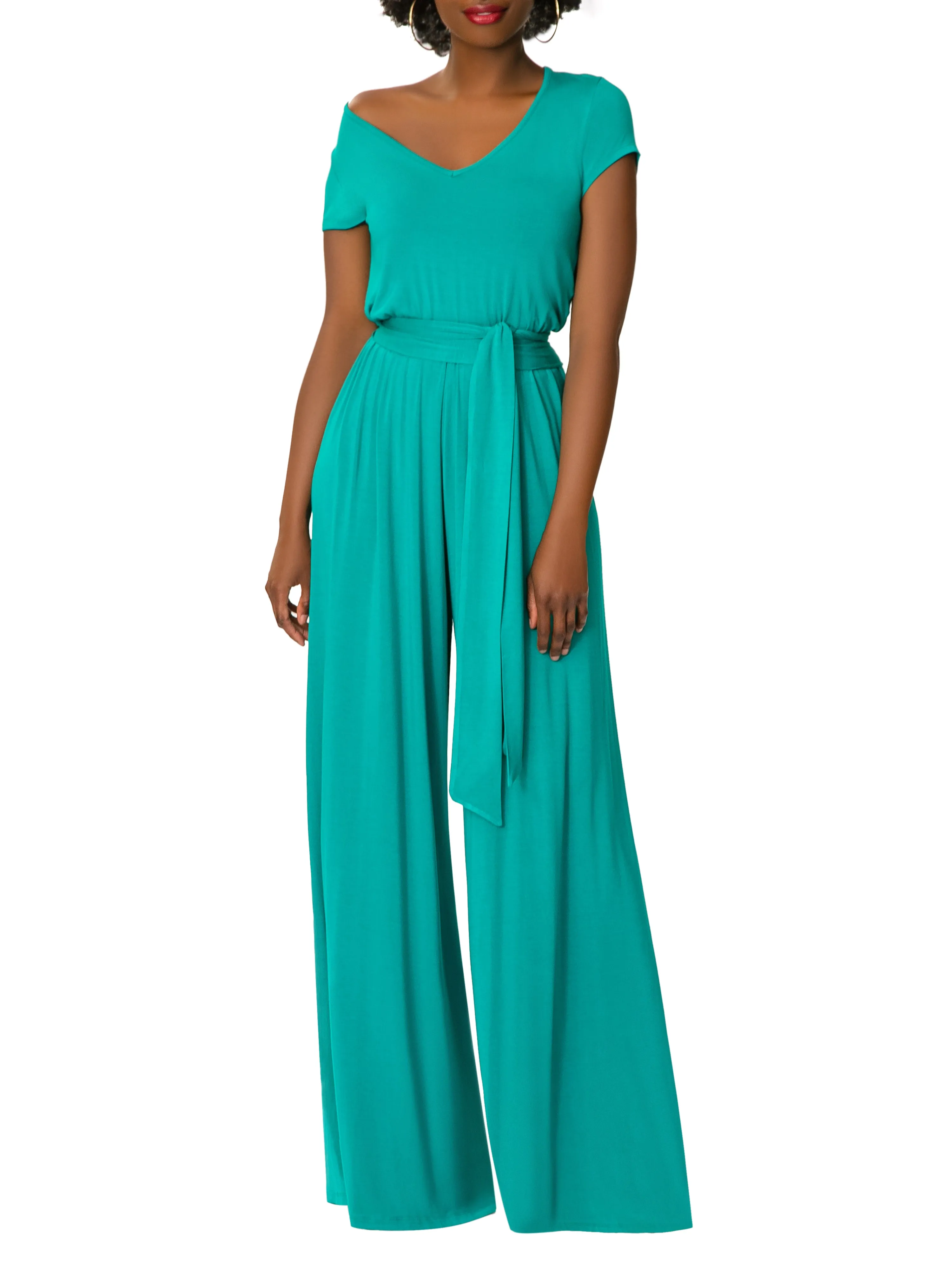 "Breeze" Emerald Jersey Jumpsuit