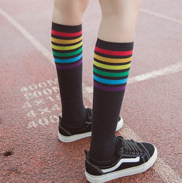 Rainbow striped socks KF50090