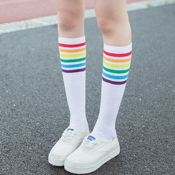 Rainbow striped socks KF50090