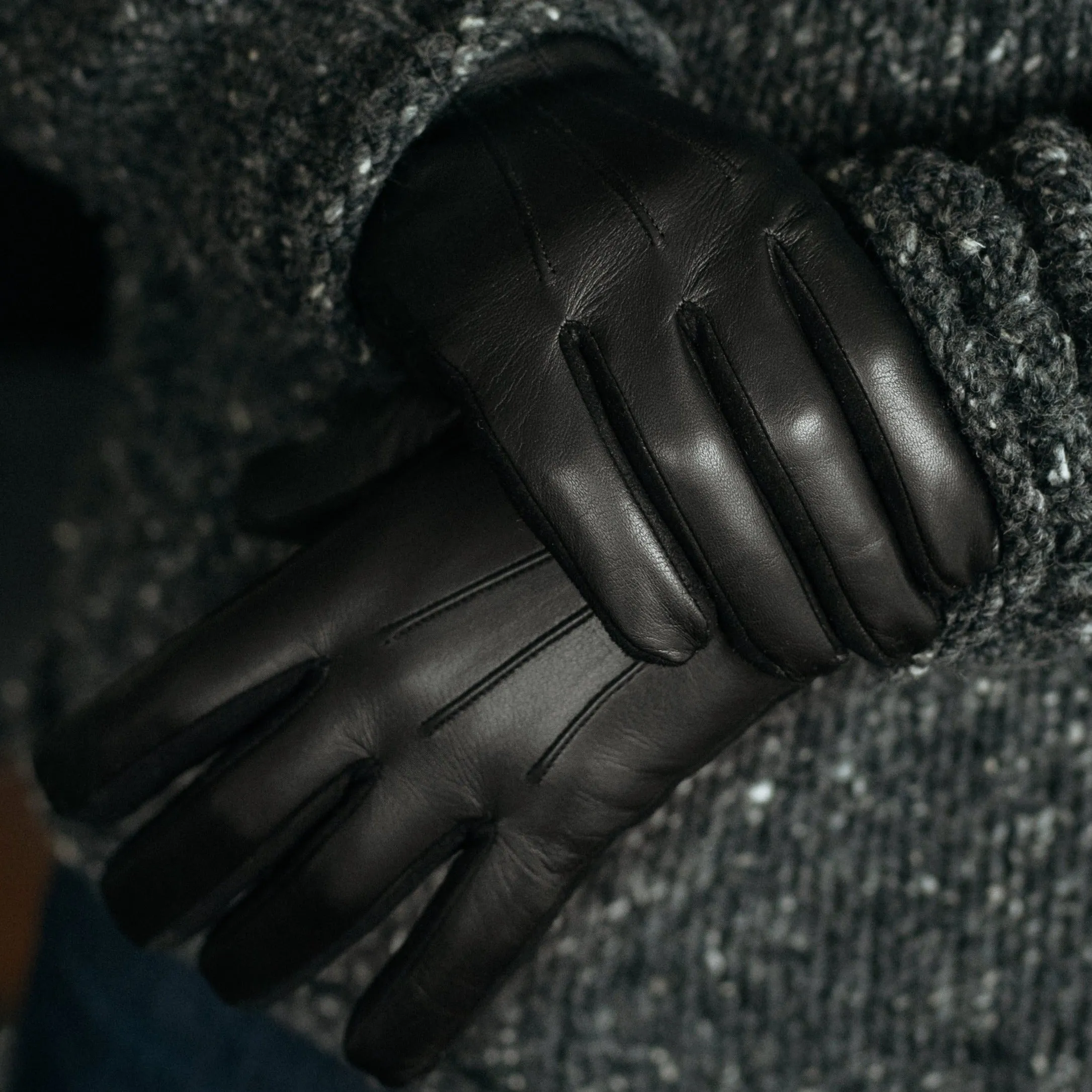 Sassari Black Leather Gloves