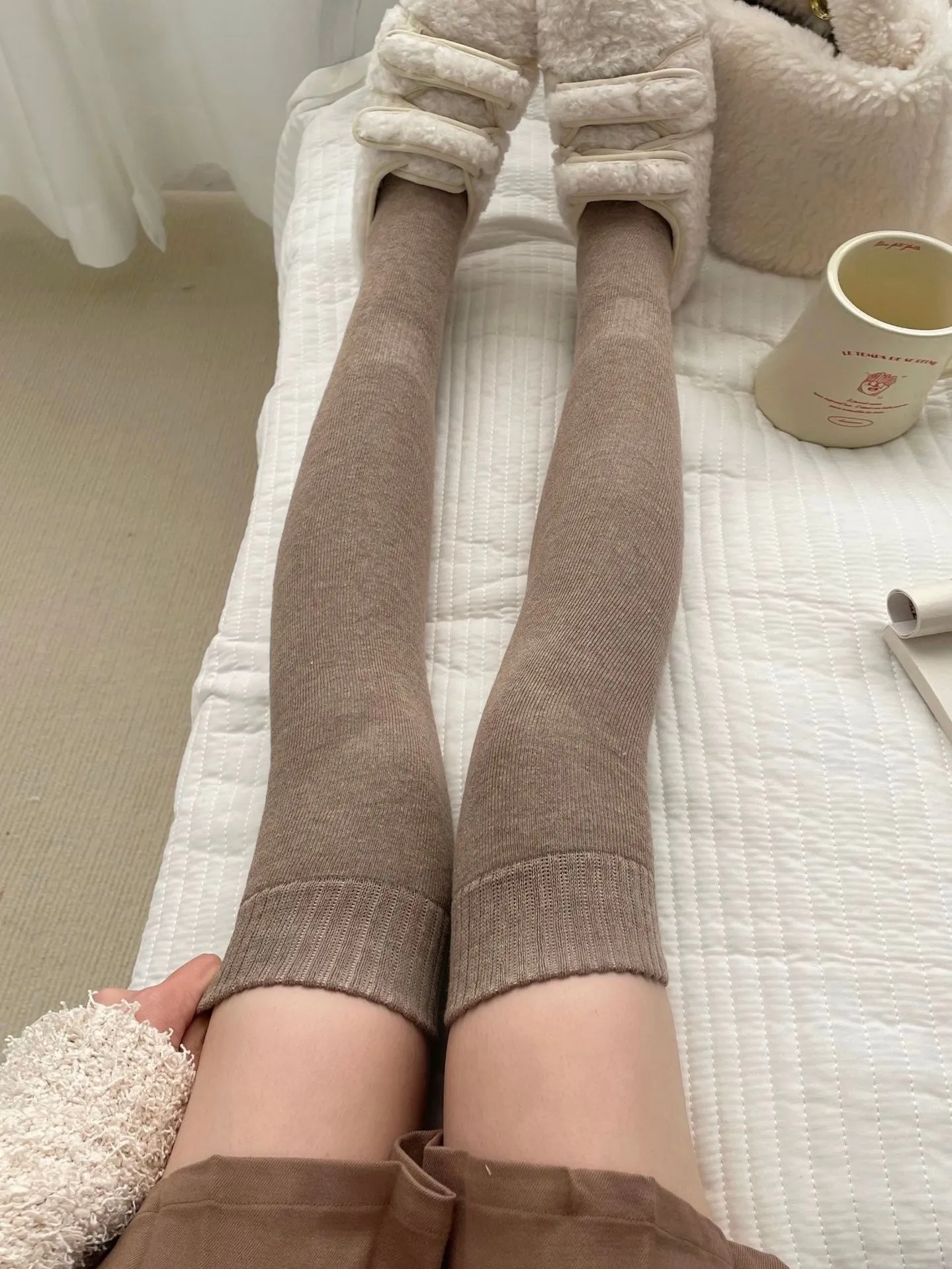 Soft Pastel Autumn Over Knee Socks Leg Warmer