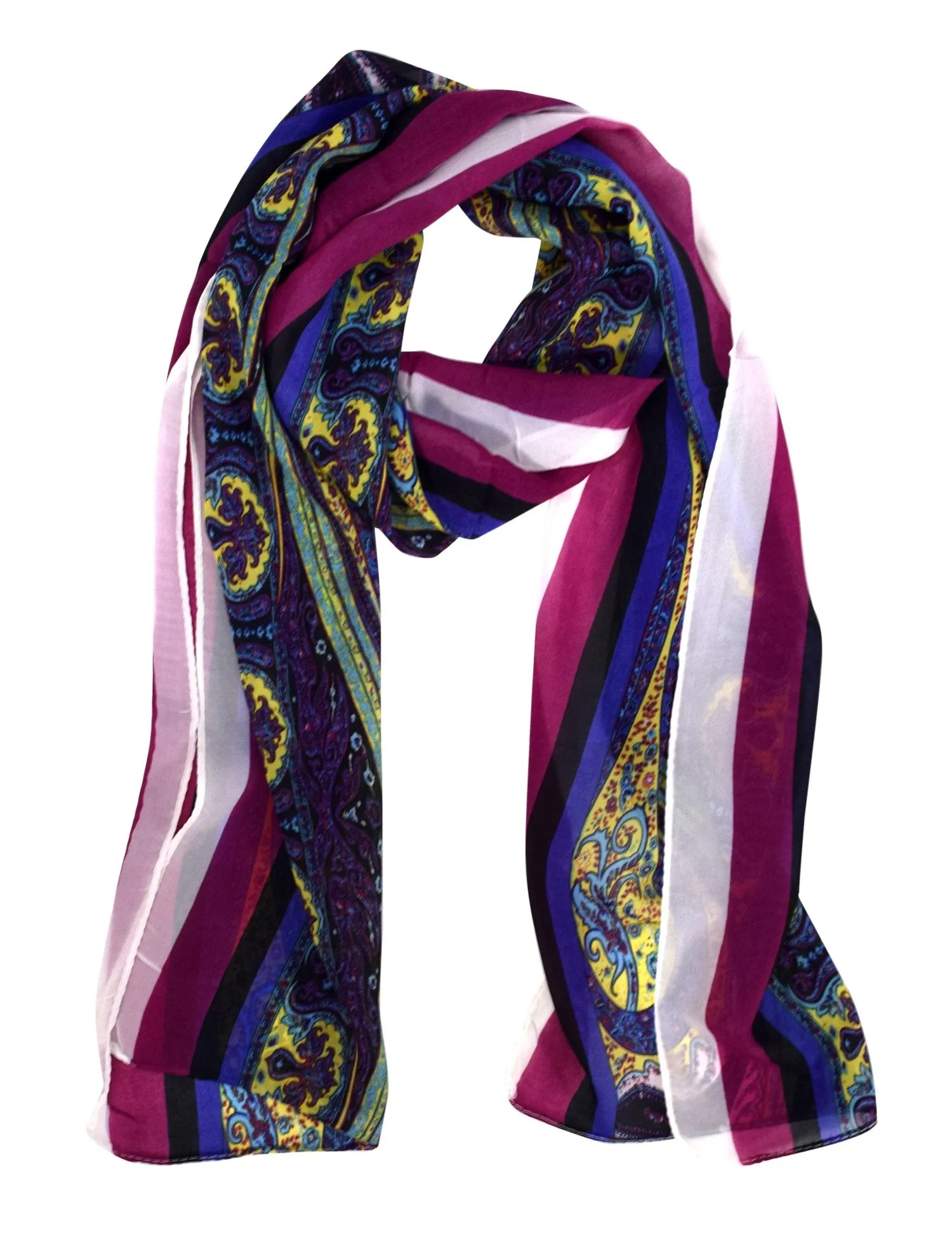 Summer Fashion Sheer Lightweight Paisley Stole Skinny Scarf