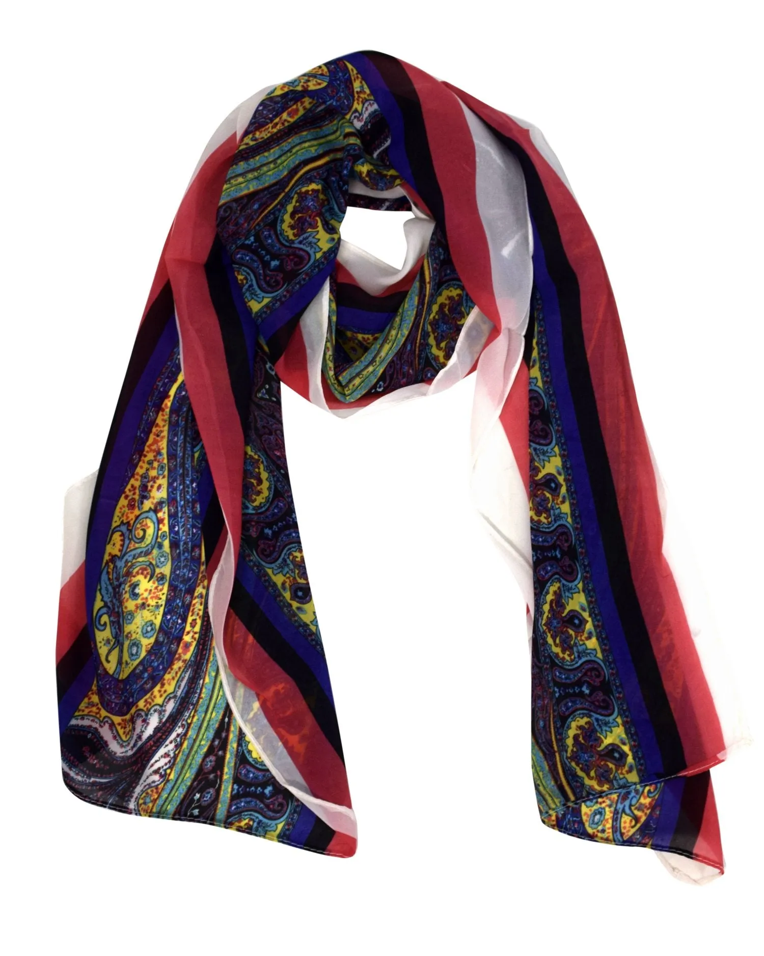 Summer Fashion Sheer Lightweight Paisley Stole Skinny Scarf