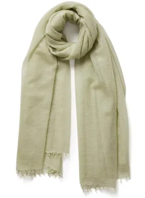 THE FEATHERWEIGHT - Light green woven cashmere scarf