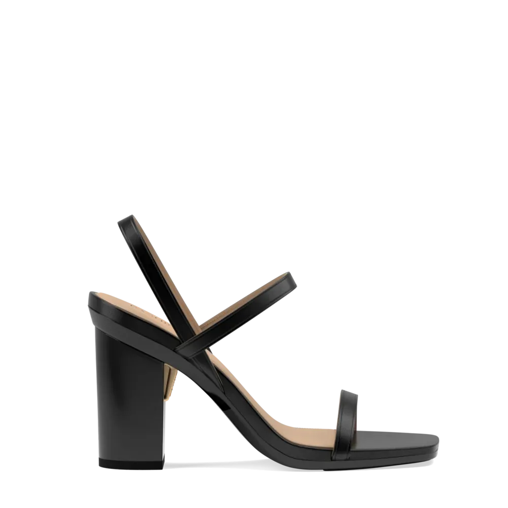 The Slingback Miranda - Coal   Block Heel Kit 4 Coal-FINAL SALE